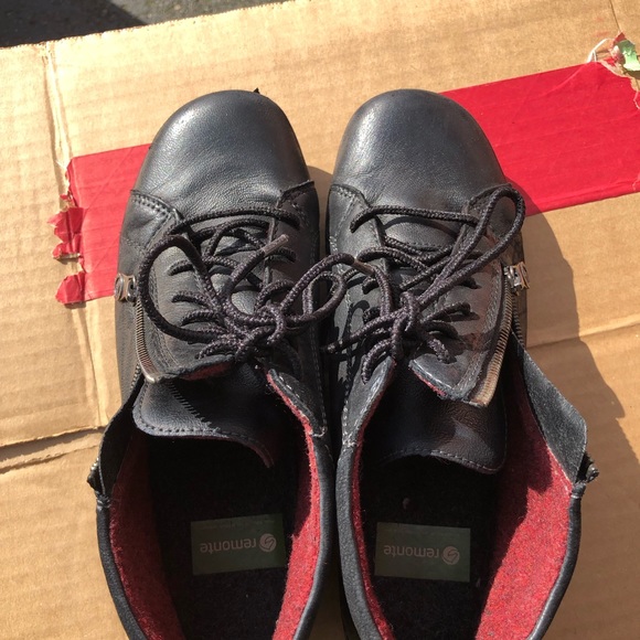 Remonte Womens Black Zip Lace Up Leather Booties Size 39/8.5US - Picture 7 of 14